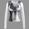 Body Heat Print Long Sleeve Top>MICAS New
