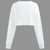 Body Print Round Neck Long Sleeve Crop Top>MICAS Best