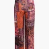 Bohemian Print Straight Leg Pants>MICAS New