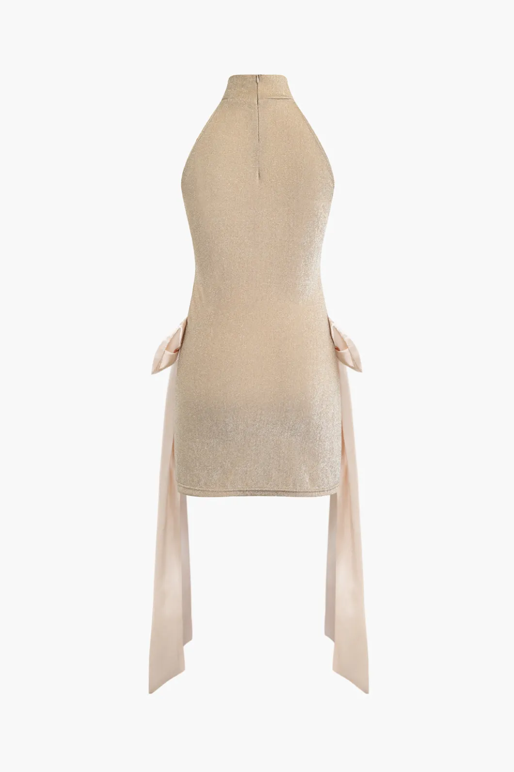 Bow Cut Out Mock Neck Mini Dress>MICAS Discount