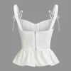 Bow-Tie Straps Peplum Corset Top>MICAS Outlet