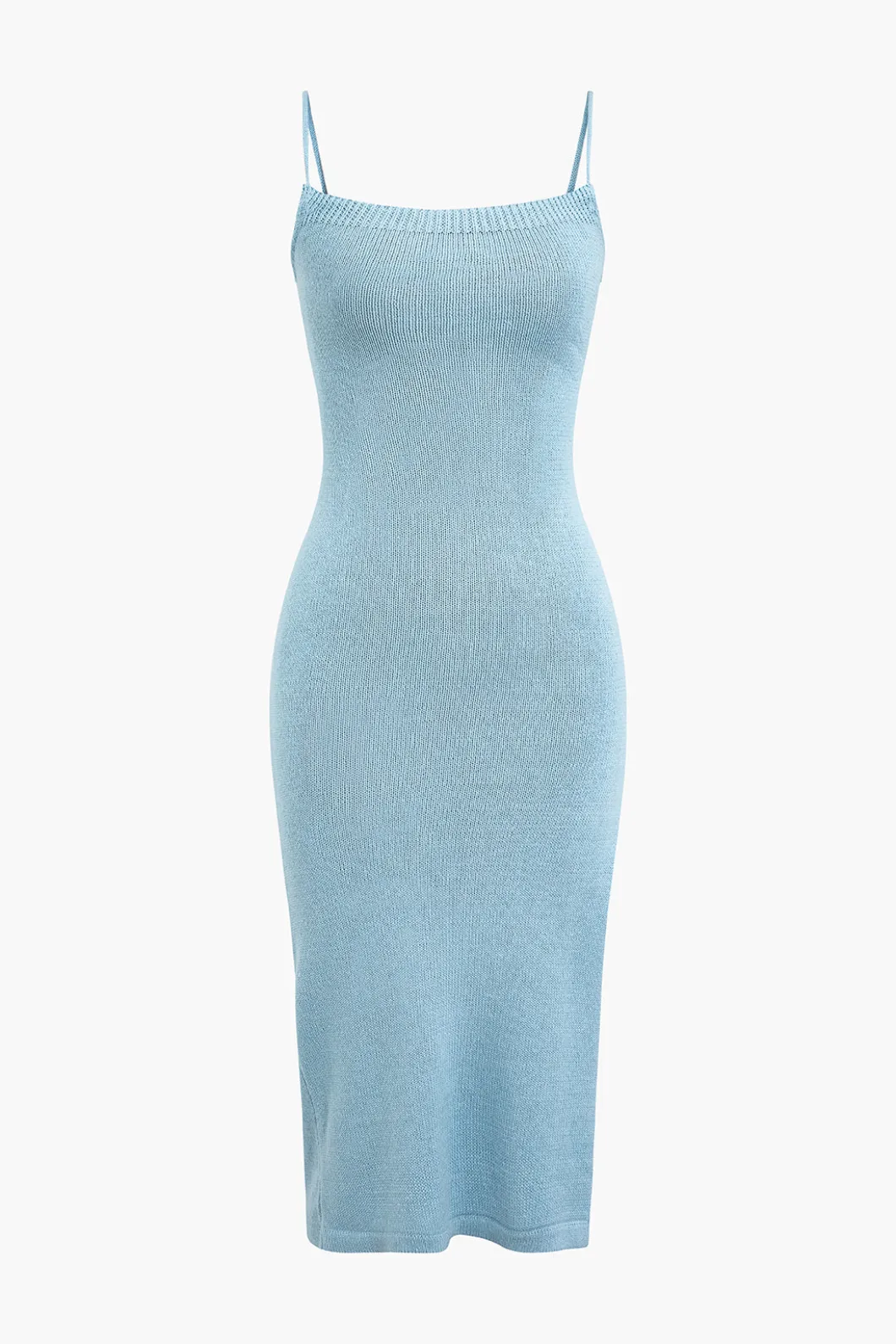 Braided Tie Slip Slit Knit Midi Dress>MICAS Outlet