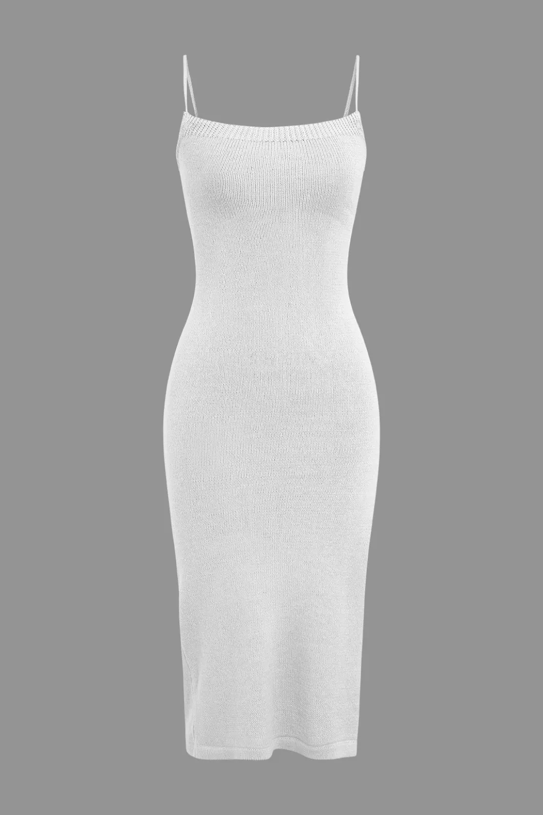 Braided Tie Slip Slit Knit Midi Dress>MICAS Outlet