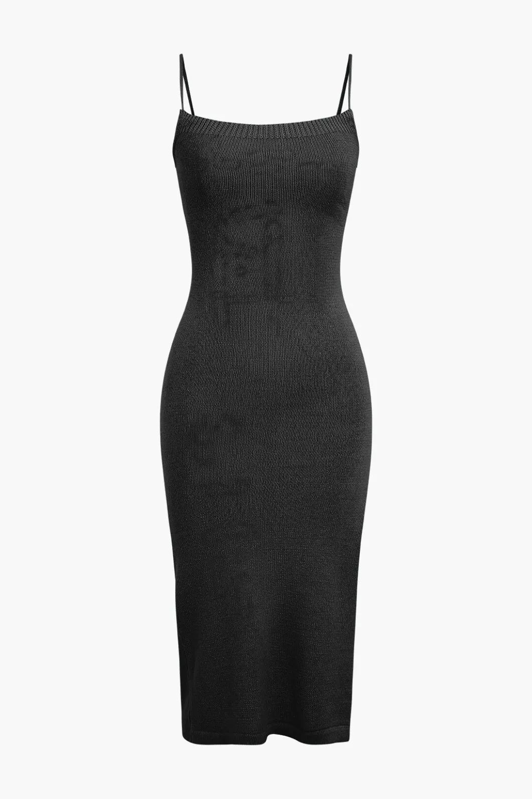 Braided Tie Slip Slit Knit Midi Dress>MICAS Outlet