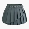 Buckle Layer Pleated Mini Skirt>MICAS Discount