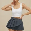 Buckle Layer Pleated Mini Skirt>MICAS Discount
