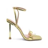 Butterfly Metallic Cut Out Open Toe High Heels>MICAS New