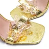 Butterfly Metallic Cut Out Open Toe High Heels>MICAS New