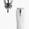 Butterfly Tie Halter Tank Top And Tassel Midi Skirt Set>MICAS Outlet
