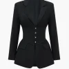 Button Notched Lapel Blazer>MICAS Discount
