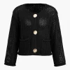 Button Round Neck Sweater Cardigan>MICAS Online