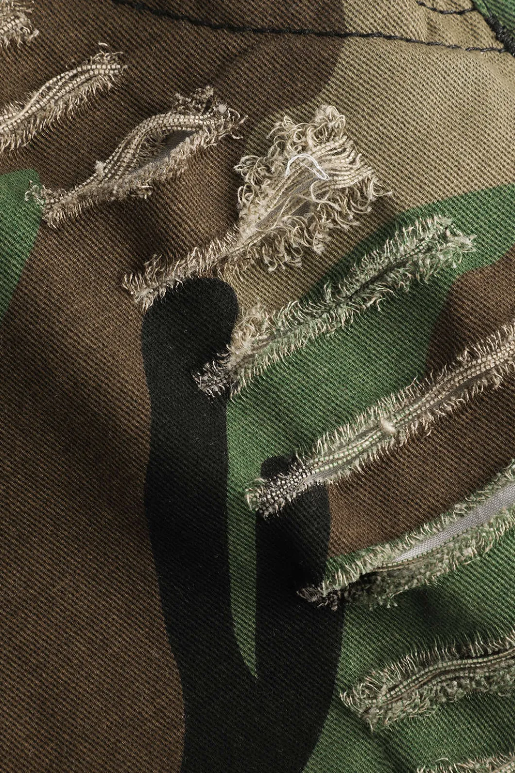 Camo Destroyed Cargo Shorts>MICAS Fashion