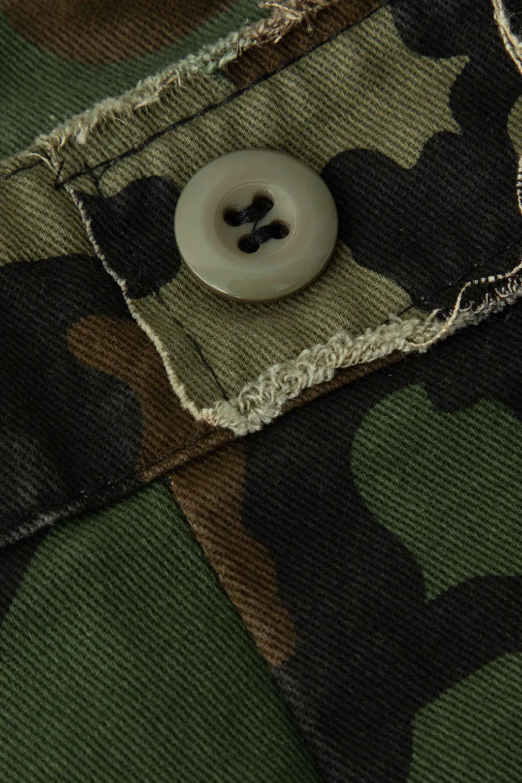 Camo Frayed Patchwork Fringe Mini Skirt>MICAS Fashion