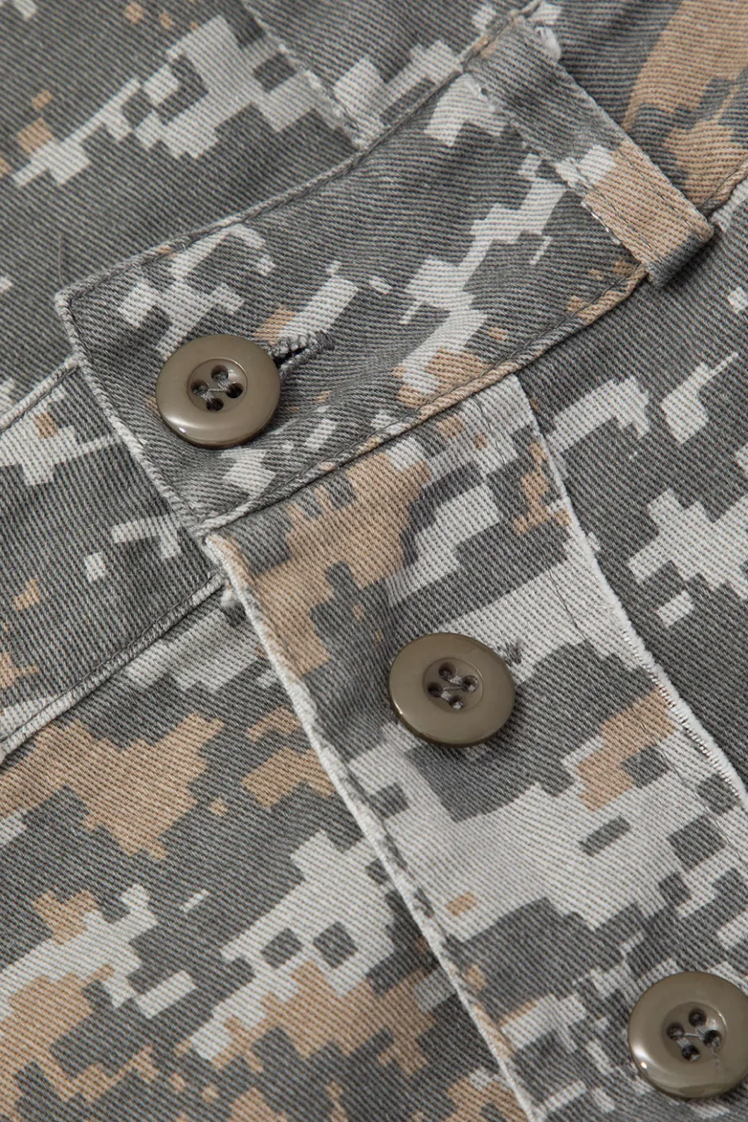 Camo Frayed Patchwork Fringe Mini Skirt>MICAS Fashion