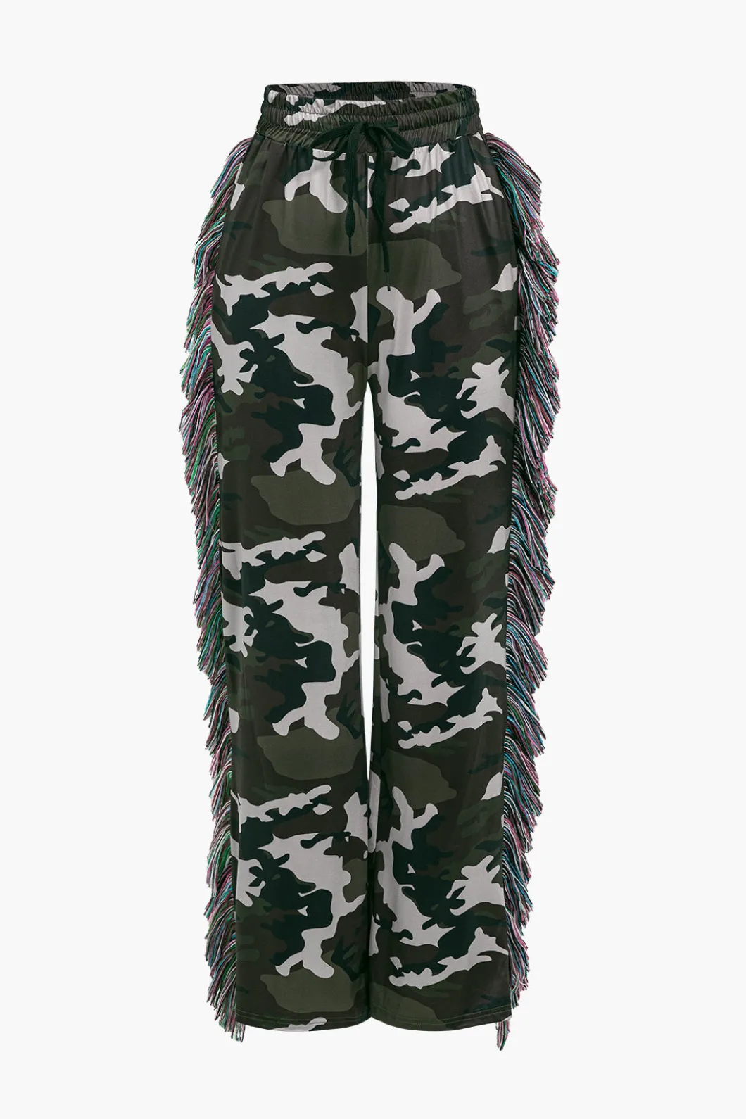 Camo Print Fringe Pocket Top And Trouser Set>MICAS Best
