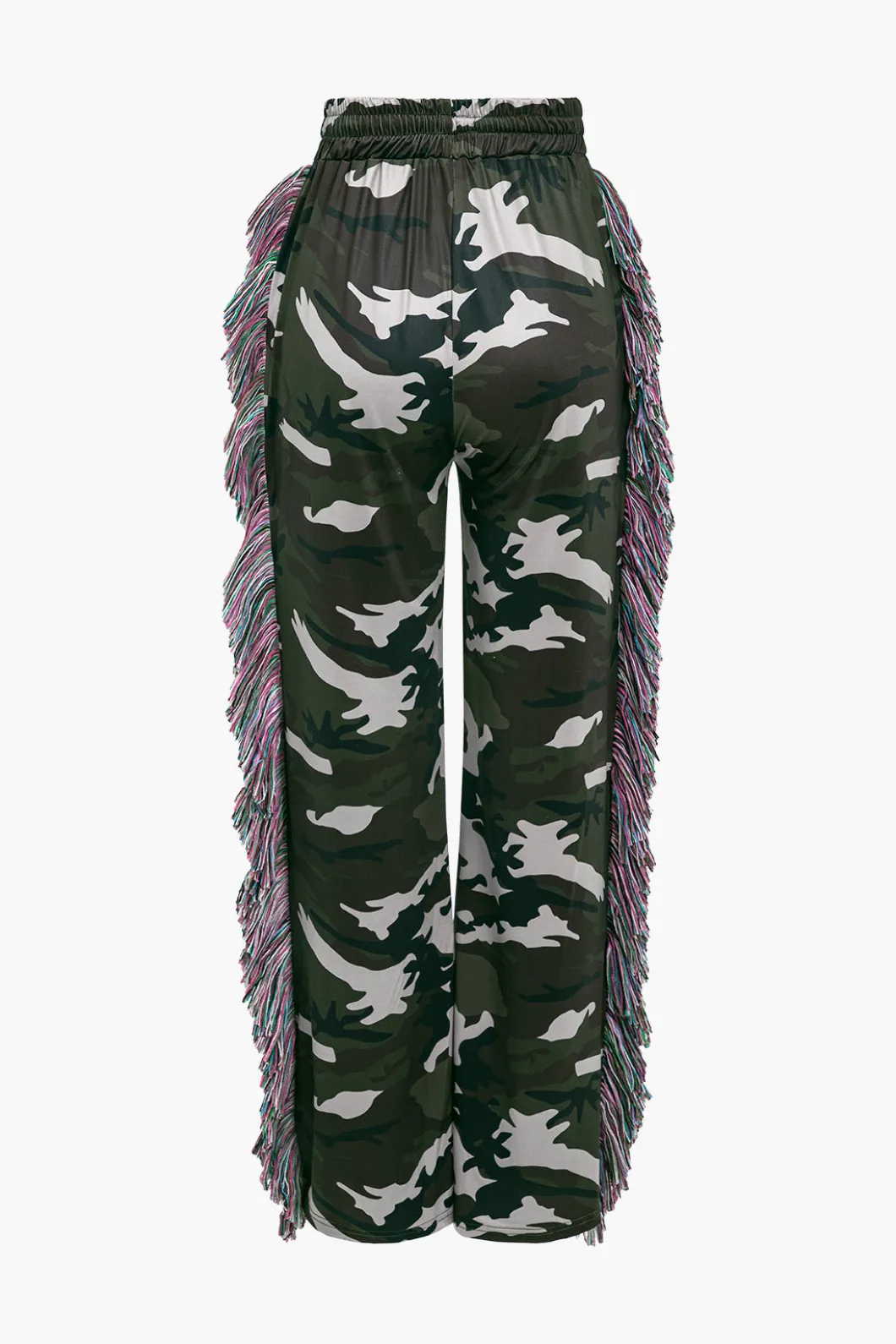 Camo Print Fringe Pocket Top And Trouser Set>MICAS Best