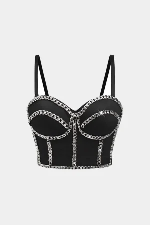Chain Bustier Cami Top>MICAS Fashion