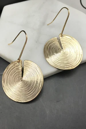 Circular Cut Out Drop Earrings>MICAS New