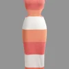 Color Block Backless Cami Knit Dress>MICAS Outlet