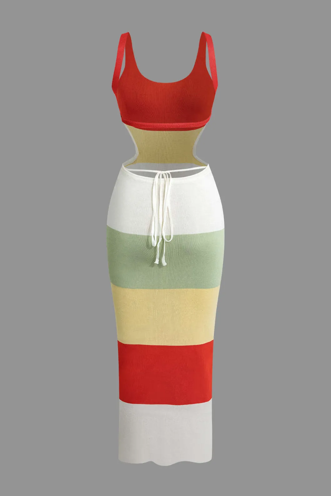 Color Block Backless Cami Knit Dress>MICAS Outlet
