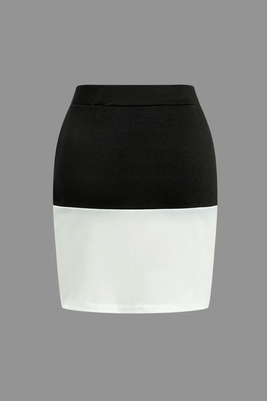 Color Block Button Pocket Skirt Set>MICAS Hot