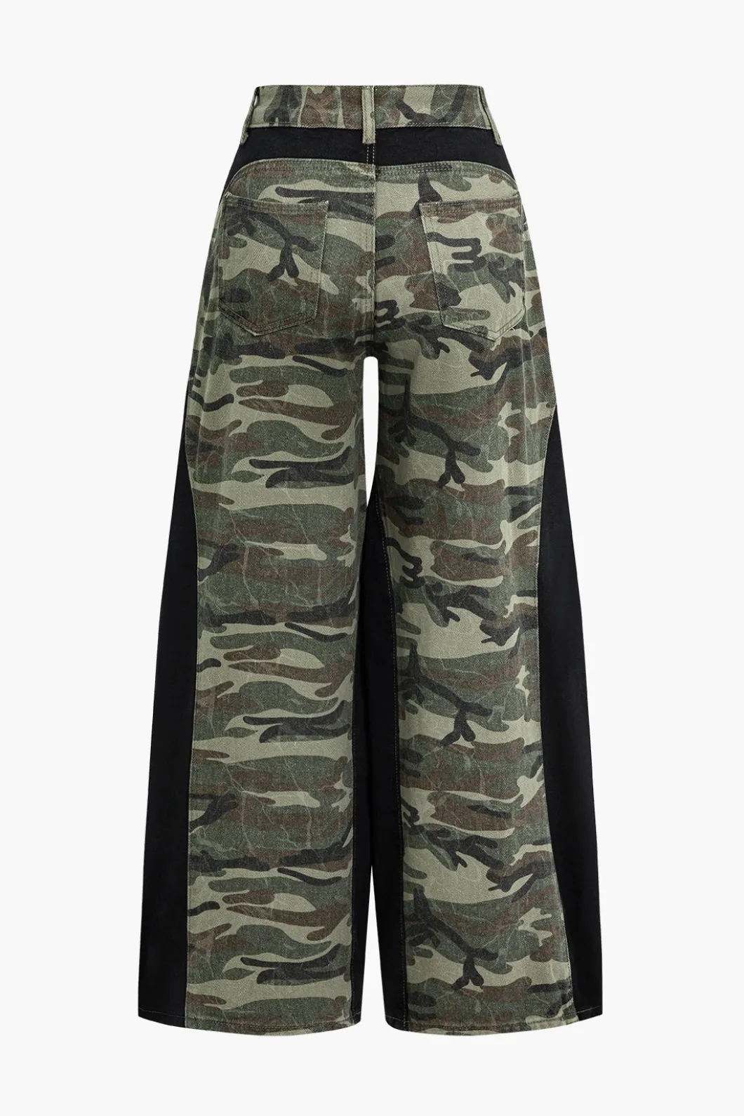 Color Block Camo Print Patchwork Trousers>MICAS Best