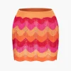 Color Block Crochet Knit Skirt>MICAS Discount