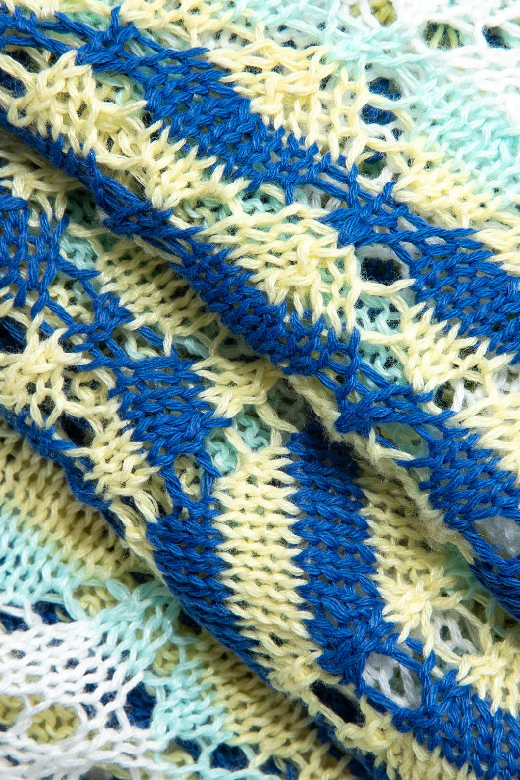 Color Block Crochet Polo Collar Short Sleeve Mini Dress>MICAS New