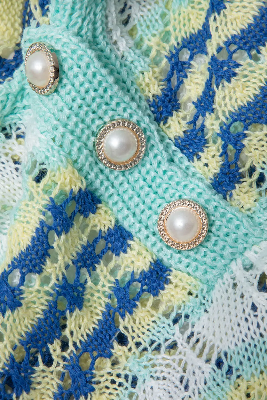 Color Block Crochet Polo Collar Short Sleeve Mini Dress>MICAS New