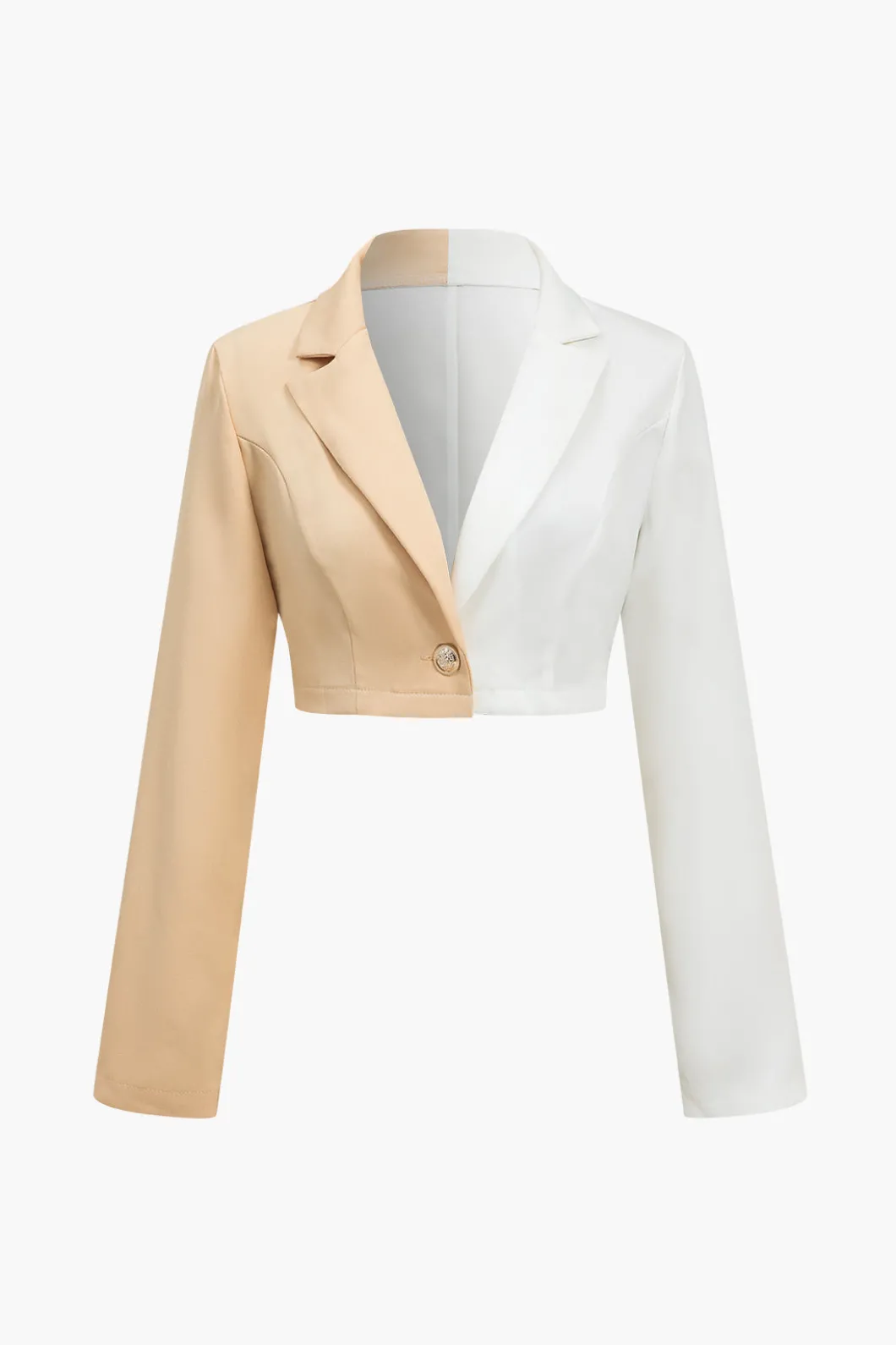 Color Block Cropped Blazer And Button Detail Skort Set>MICAS Online