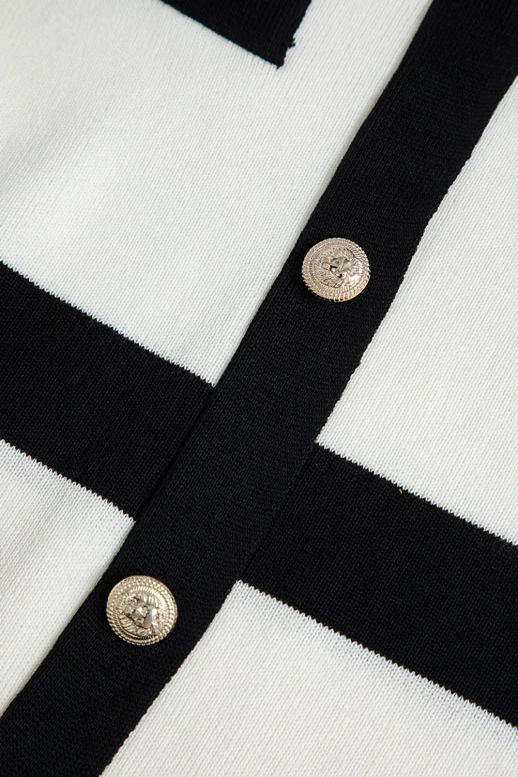 Color Block Knit Button Long-Sleeve Dress>MICAS Clearance