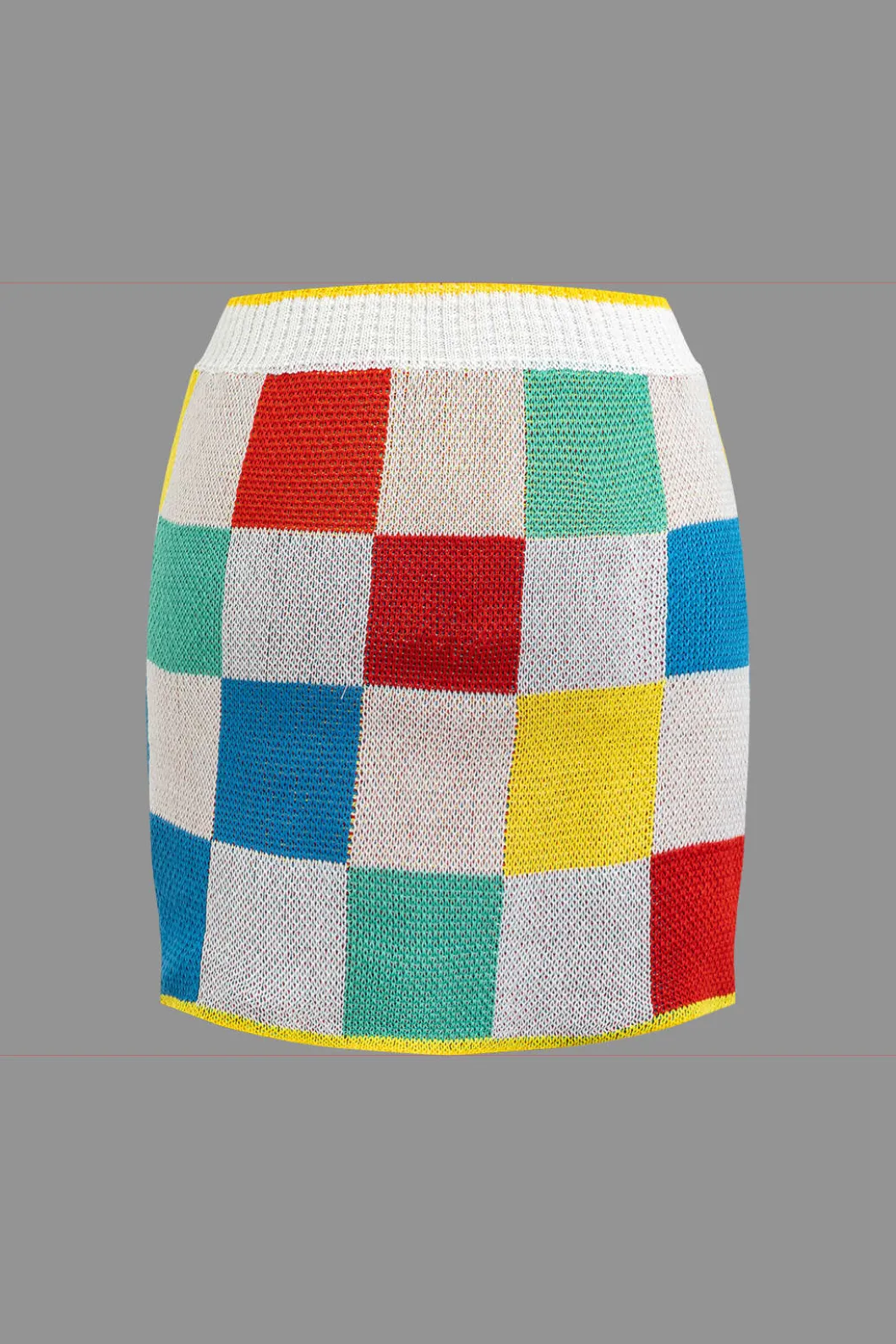 Color Block Knit Top and Split Mini Skirt Set>MICAS Hot