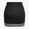 Color Block Print Knit Button Skirt>MICAS Sale