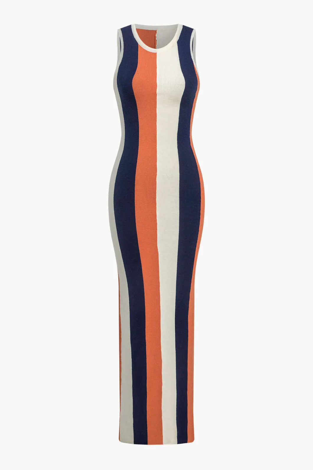 Color Block Print Knit Slit Maxi Dress>MICAS Clearance