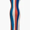Color Block Print Knit Tank Maxi Dress>MICAS Fashion
