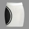 Color Block Print Knit Tie Side Asymmetrical Mini Skirt Set>MICAS Hot