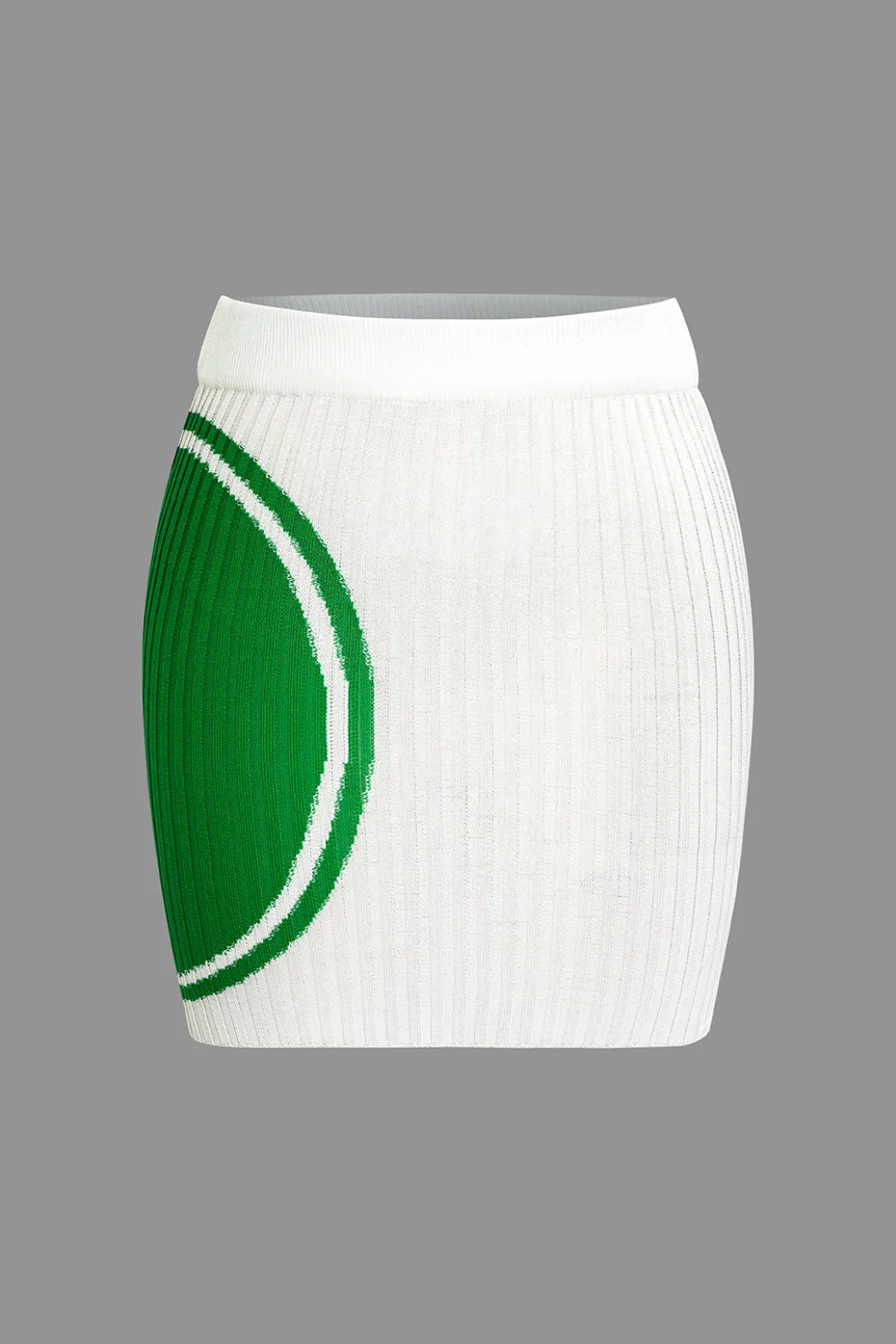 Color Block Print Knit Tie Side Asymmetrical Mini Skirt Set>MICAS Hot