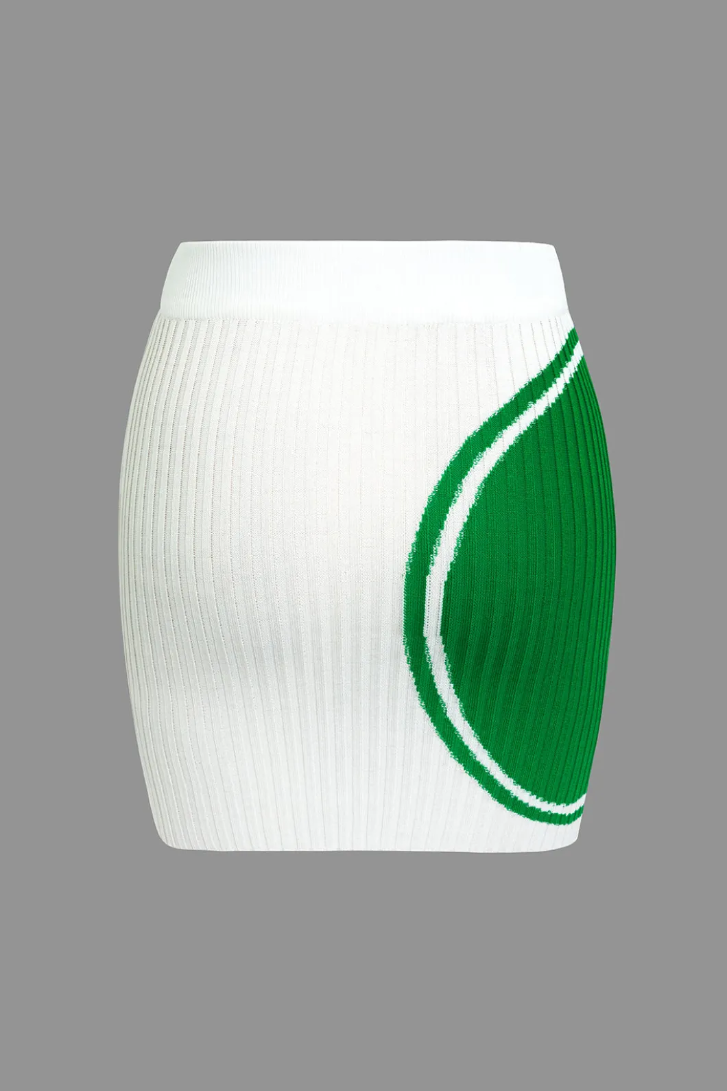 Color Block Print Knit Tie Side Asymmetrical Mini Skirt Set>MICAS Hot