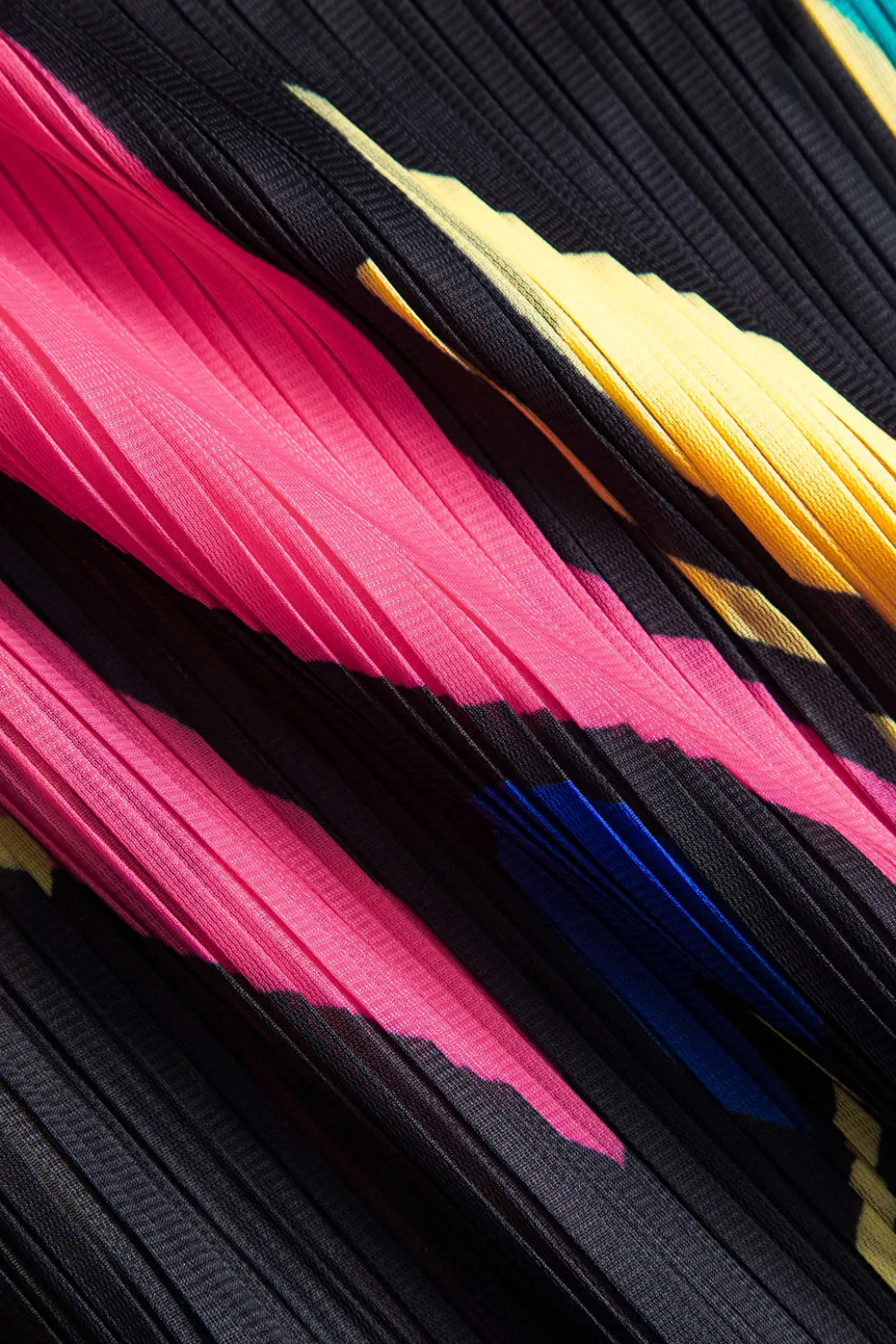 Color Block Print Pleated V-Neck Batwing Sleeves Maxi Dress>MICAS Discount