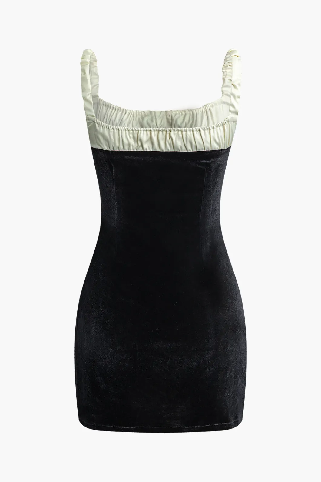 Color Block Ruched Drawstring Mini Dress>MICAS New