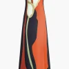 Color Block Strapless Slit Maxi Dress>MICAS Clearance