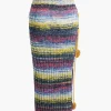 Color Block Sweater Fringe Trim Skirt>MICAS Discount