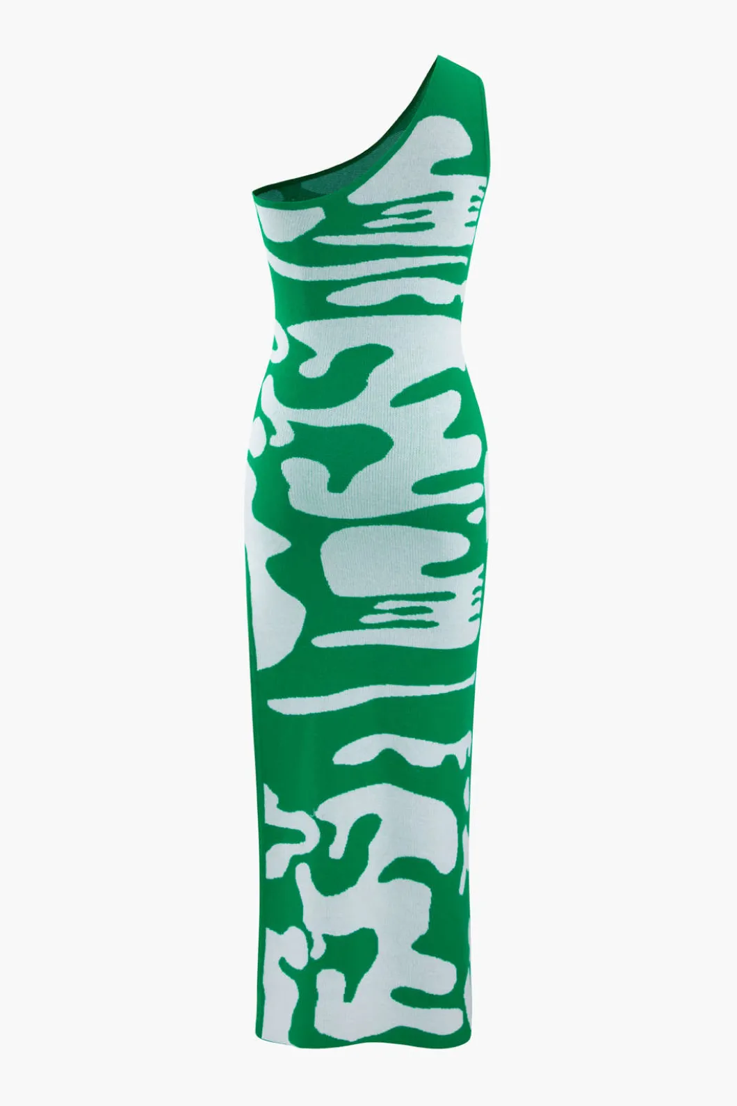 Colorblock One Shoulder Slit Knit Dress>MICAS Sale