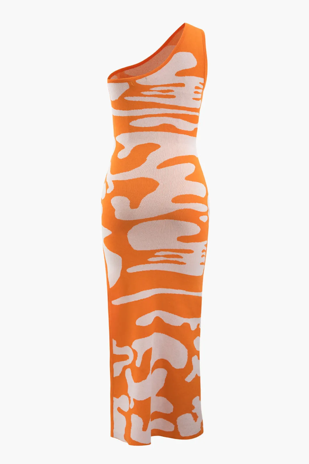 Colorblock One Shoulder Slit Knit Dress>MICAS Sale