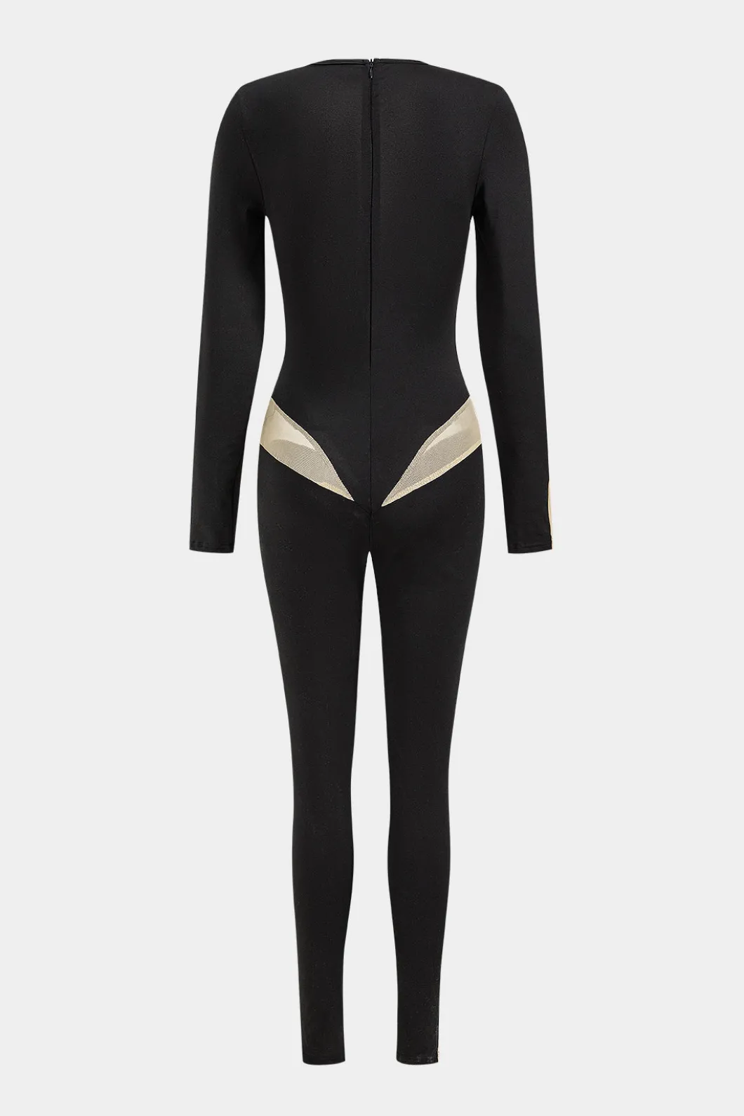 Colorblock Patchwork High Waist Long Sleeve Jumpsuit>MICAS New