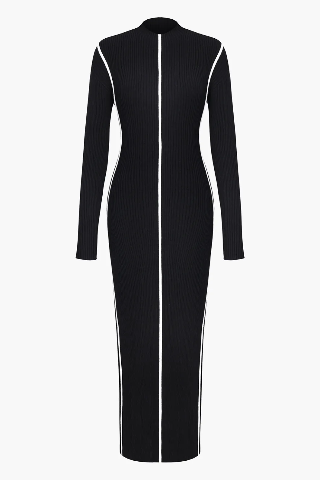 Color-Blocked Long Sleeve Midi Dress>MICAS Best