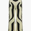 Contrast Abstract Print Fringe Sweater Trousers>MICAS Best