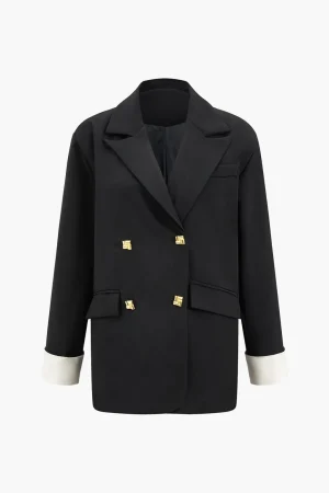 Contrast Button Pocket Blazer>MICAS Best
