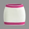 Contrast Collar Crop Knit Top And Mini Skirt Set>MICAS Online