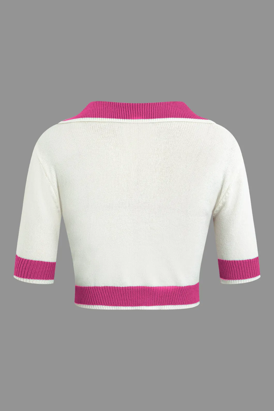 Contrast Collar Crop Knit Top And Mini Skirt Set>MICAS Online